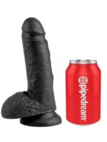 King Cock - With Balls 17.80 cm. (7.00 inch) - Black