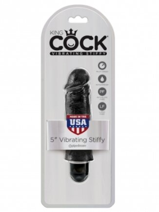 King Cock Vibrating (5) Stiffy 12.70 cm - Black