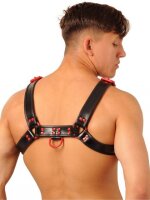 Fist Leather Chest Harness • Black - Red