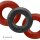 Hünkyjunk Cockring 3-Pack -Red + Black Tar + Red