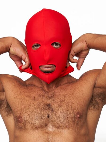 Mister B Lycra Masker Open Ogen En Mond - Rood