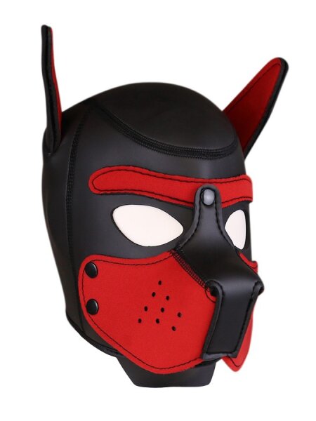 PUPPY NEOPRENMASKE - Schwarz / Rot