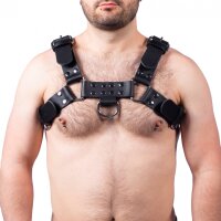 The RED Leder Harness mit Schnallen Schwarz