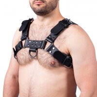 The RED Leder Harness mit Schnallen Schwarz