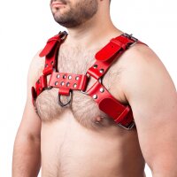 The RED Leder Harness mit Schnallen Red