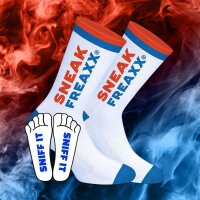 SNEAKFREAXX SNIFF IT 2 Socken Weiß-Orange-Blau One...