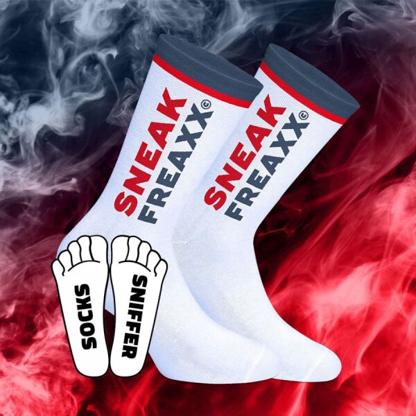 SNEAKFREAXX SNIFFER Socken Weiß-Grau-Rot