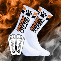 SNEAKFREAXX Sneak Socken NEON Woof Puppy Orange