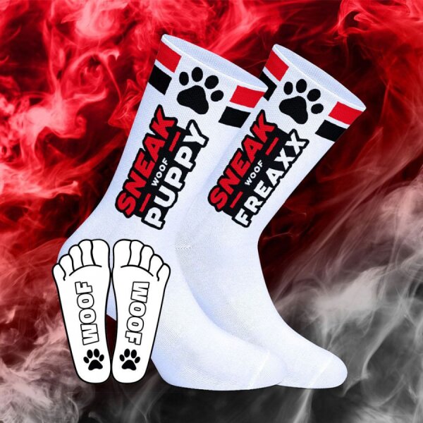 SNEAKFREAXX Sneak Woof Welpen Socken Rot