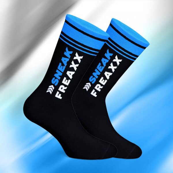 SNEAKFREAXX BIG STRIPE Socken Schwarz-Blau