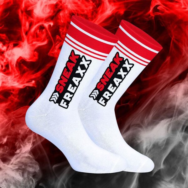 SNEAKFREAXX BIG STRIPE Socken Weiß-Rot