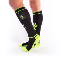 BRUTUS GAS MASK Party Socks w. Pockets Black / Neon Yellow