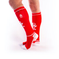 BRUTUS GAS MASK Party Socks w. Pockets Red / White