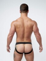 Mister B Neoprene Jockstrap Black White Größe S