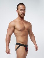 Mister B Neoprene Jockstrap Black Red Größe S