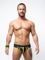 Mister B Neoprene Jock Brief Black Yellow