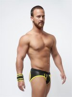 Mister B Neoprene Jock Brief Black Yellow