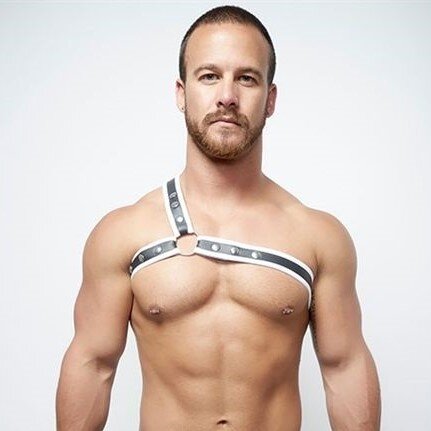 Mister B Neoprene Triangle Harness Black White