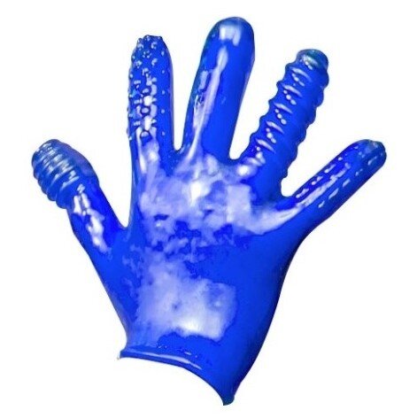 [TPR] Finger Fuck Textured Glove - Police Blue