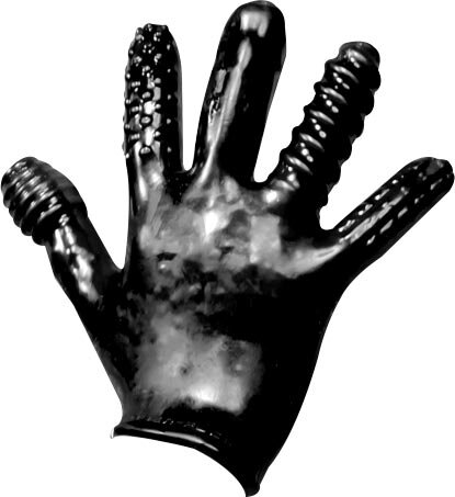 [TPR] Finger Fuck Textured Glove - Black