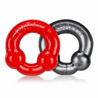 OXBALLS [TPR] Ultraballs 2-Pack Cockring Steel + Red