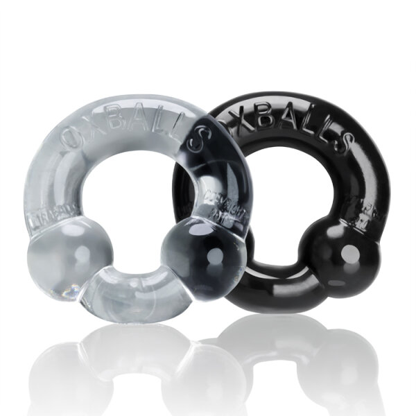 OXBALLS [TPR] Ultraballs 2-Pack Cockring Black + Clear