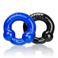 OXBALLS [TPR] Ultraballs 2-Pack Cockring Black + Police Blue