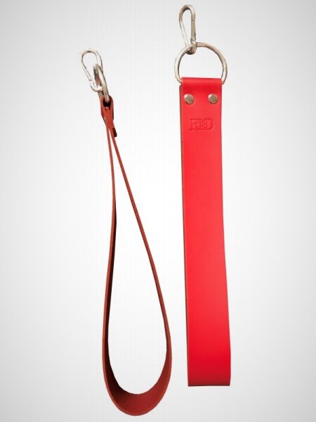 THE RED Lederfußschlaufe für Sling + 2 Karabiner Rot