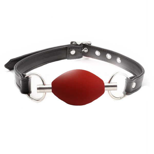 BLACK LABEL Silicone Ø 42.5 mm. Oval Ball Gag - Red