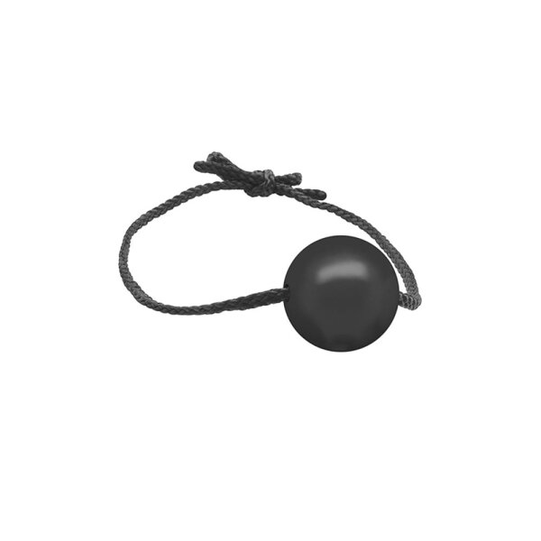 BLACK LABEL Gag With Leather Strings | Silicone Ball 40 mm - Black