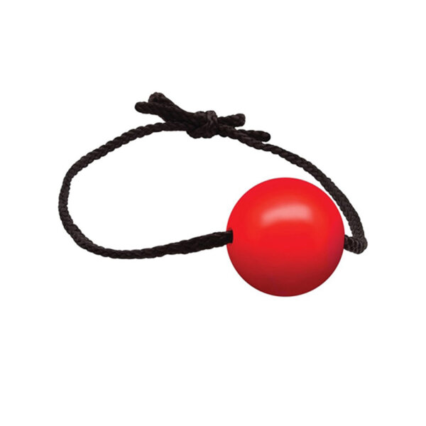 BLACK LABEL Gag With Leather Strings | Silicone Ball 40 mm - Red