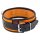 The RED Lederhalsband Orange-Schwarz mit 3-D Ringen