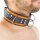 The RED Lederhalsband Orange-Schwarz mit 3-D Ringen