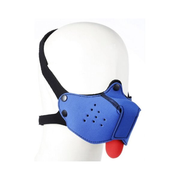 Kinky Puppy Blaue Welpen Neopren Schnauze + Zunge