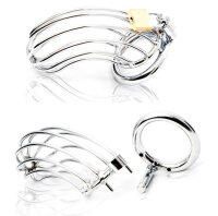 BLACK LABEL Male Chastity Device - Bird Cage - Stainless Steel