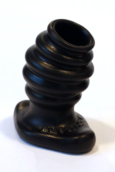 OXBALLS [SIL] Butt-Hole Rippled Fuckplug Black Small Ø bis 5,5 x 10 cm