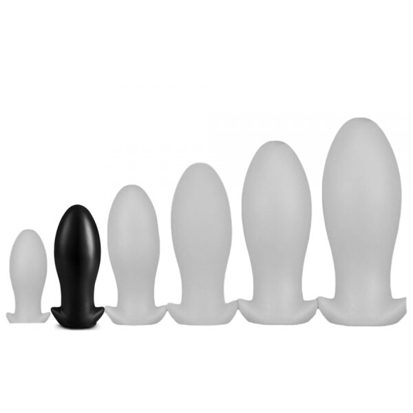 Dragon Egg Soft Silicone Butt Plug M Black Ø 5,4 cm / Länge 14 cm