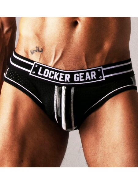 LOCKER GEAR Bottomless Josh Zipper Schwarz-Weiß Größe S