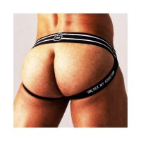 LOCKER GEAR Jockstrap Zipper Schwarz-Weiß Größe L