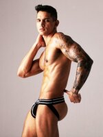 LOCKER GEAR Jockstrap Zipper Schwarz-Weiß Größe L