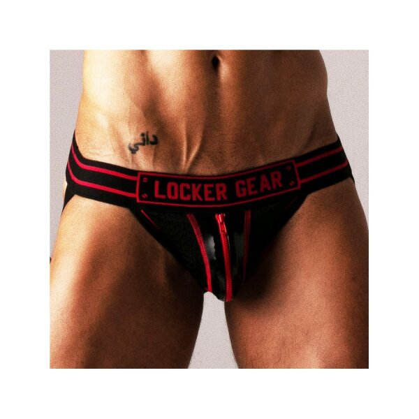 LOCKER GEAR Jockstrap Zipper Schwarz-Rot Größe S