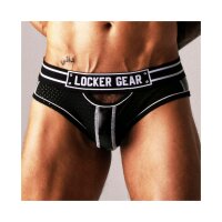 LOCKER GEAR Bottomless Josh Front Opening Schwarz-Weiß