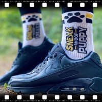 SNEAKFREAXX Woof Puppy Socken Weiß-Gelb