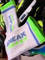 SNEAKFREAXX Green Blue Neon Socks White One Size