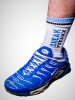 SNEAKFREAXX Black & Blue Socks White One Size