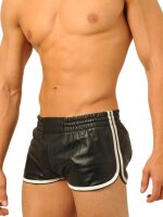 Fist Leather Shorts • Black - White