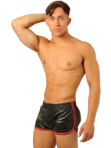 Fist Leather Shorts • Black - Red