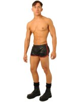 Fist Leather Shorts • Black - Red