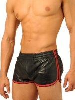 Fist Leather Shorts • Black - Red