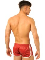 Fist Leather Shorts • Red - White